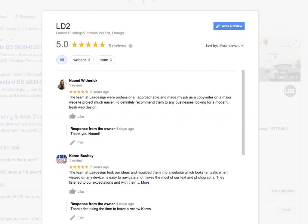 LD2 Google Reviews